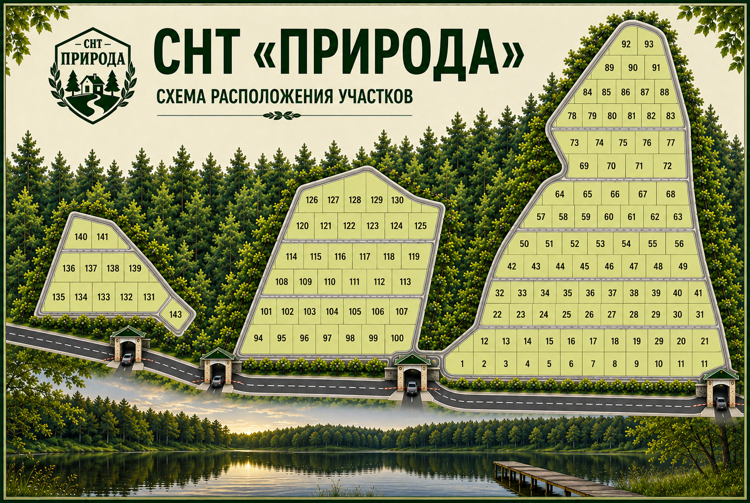 Схема участка СНТ «Природа»